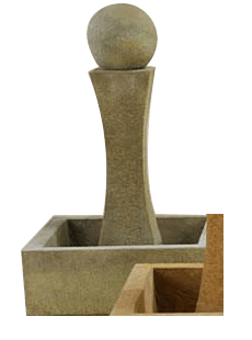 Luna Outdoor Cast Stone Garden Fountain With Ball Fountain Tuscan